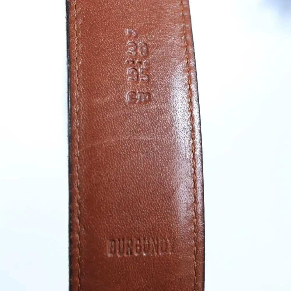 COACH Mens Belt size 38 Olympics Burgundy Calfskin & Solid Brass Leather 1” Belt